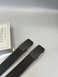 Rectangular Alloy Buckle Canvas Belt