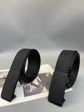 Rectangular Alloy Buckle Canvas Belt